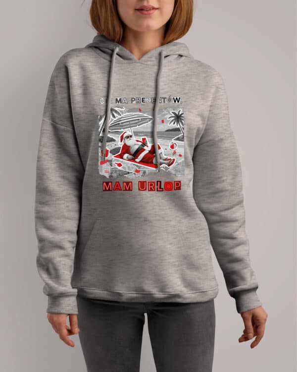 1571 (14) Bluza z kapturem <br>Święty Mikołaj na Wakacjach Urlop