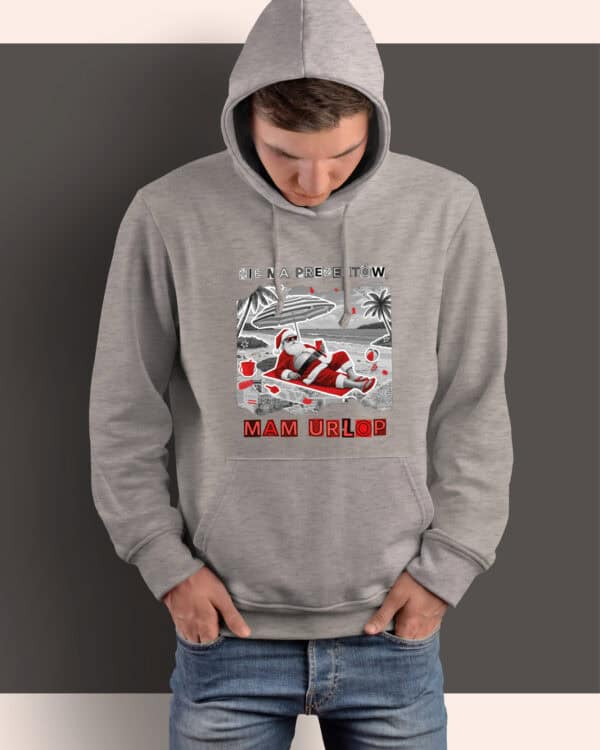 1571 (15) Bluza z kapturem <br>Święty Mikołaj na Wakacjach Urlop