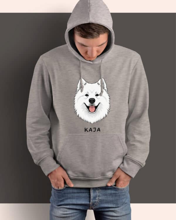 TL HO SIM 1501 (3) Bluza z kapturem <br>Samojed Personalizowana Pupil Pies
