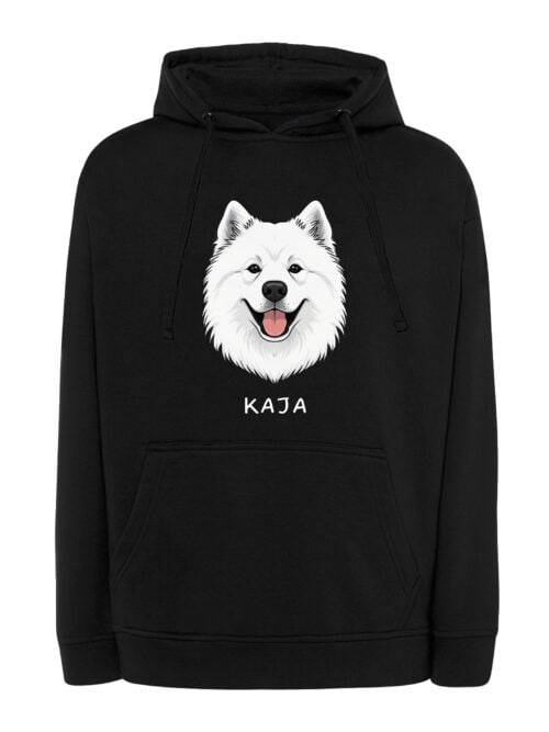 TL HO SIM 1501 (7) Bluza z kapturem Samojed Personalizowana Pupil Pies
