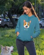 TL HO SIM 1504 (14) Bluza z kapturem <br>Corgi Personalizowana Pupil Pies