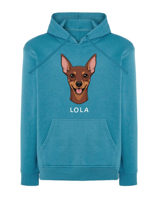 TL HO SIM 1507 (13) Bluza z kapturem <br>Pinczer miniaturowy Personalizowana Pupil Pies