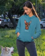 TL HO SIM 1507 (14) Bluza z kapturem <br>Pinczer miniaturowy Personalizowana Pupil Pies