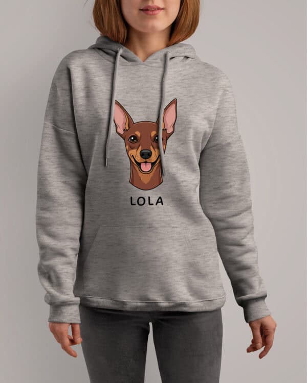 TL HO SIM 1507 (2) Bluza z kapturem <br>Pinczer miniaturowy Personalizowana Pupil Pies