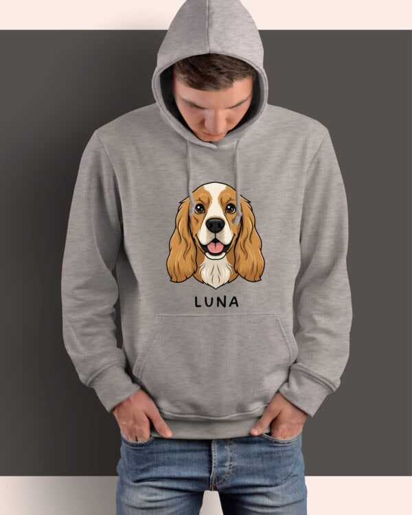 TL HO SIM 1508 (3) Bluza z kapturem <br>Cocker Spaniel Personalizowana Pupil Pies