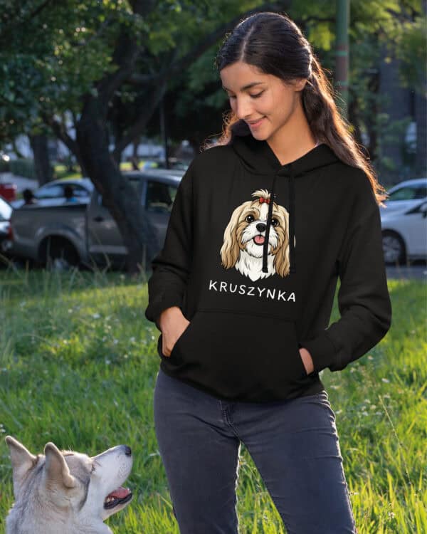 TL HO SIM 1511 (8) Bluza z kapturem <br>Shih Tzu Personalizowana Pupil Pies