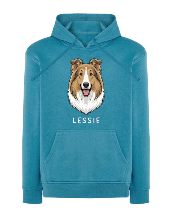 TL HO SIM 1512 (13) Bluza z kapturem <br>Collie długowłosy Personalizowana Pupil Pies