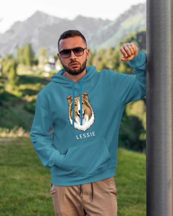 TL HO SIM 1512 (15) Bluza z kapturem <br>Collie długowłosy Personalizowana Pupil Pies