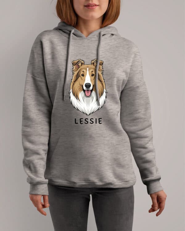 TL HO SIM 1512 (2) Bluza z kapturem <br>Collie długowłosy Personalizowana Pupil Pies