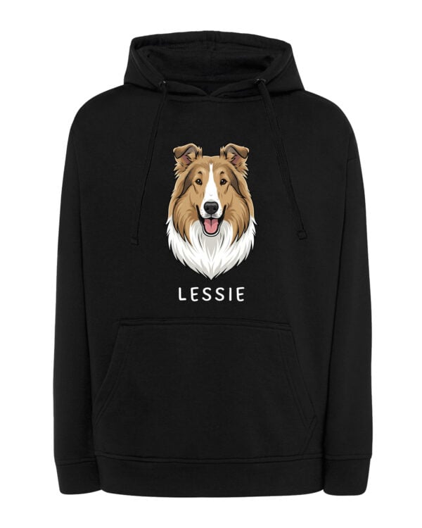 TL HO SIM 1512 (7) Bluza z kapturem Collie długowłosy Personalizowana Pupil PiesBluza z kapturem Collie długowłosy Personalizowana Pupil Pies
