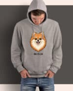 TL HO SIM 1514 (3) Bluza z kapturem <br>Szpic miniaturowy Personalizowana Pupil Pies