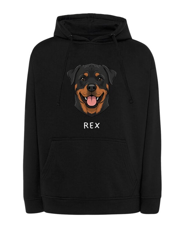 TL HO SIM 1516 (7) Bluza z kapturem Rottweiler Personalizowana Pupil Pies