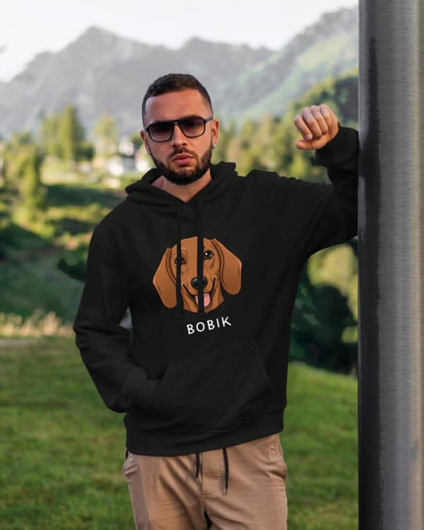 TL HO SIM 1523 (9) Bluza z kapturem <br>Jamnik Personalizowana Pupil Pies