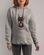 TL HO SIM 1524 (2) Bluza z kapturem <br>Doberman Personalizowana Pupil Pies