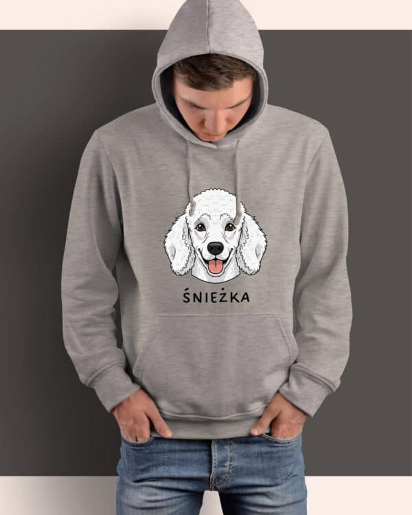 TL HO SIM 1525 (3) Bluza z kapturem <br>Pudel Personalizowana Pupil Pies