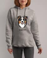 TL HO SIM 1527 (2) Bluza z kapturem <br>Owczarek australijski Personalizowana Pupil Pies