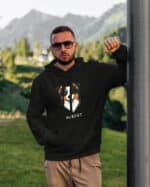 TL HO SIM 1527 (9) Bluza z kapturem <br>Owczarek australijski Personalizowana Pupil Pies