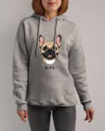 TL HO SIM 1528 (2) Bluza z kapturem <br>Buldog francuski Personalizowana Pupil Pies