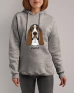 TL HO SIM 1529 (2) Bluza z kapturem <br>Basset Personalizowana Pupil Pies