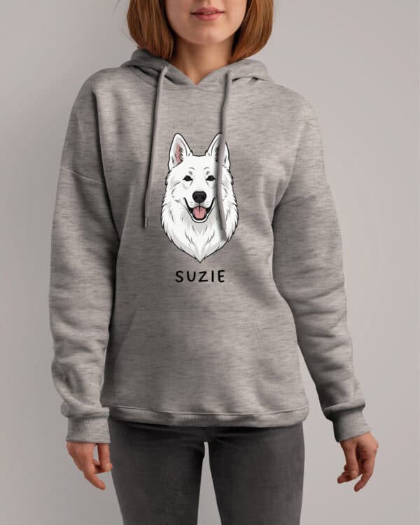 TL HO SIM 1531 (2) Bluza z kapturem <br>Owczarek szwajcarski Personalizowana Pupil Pies