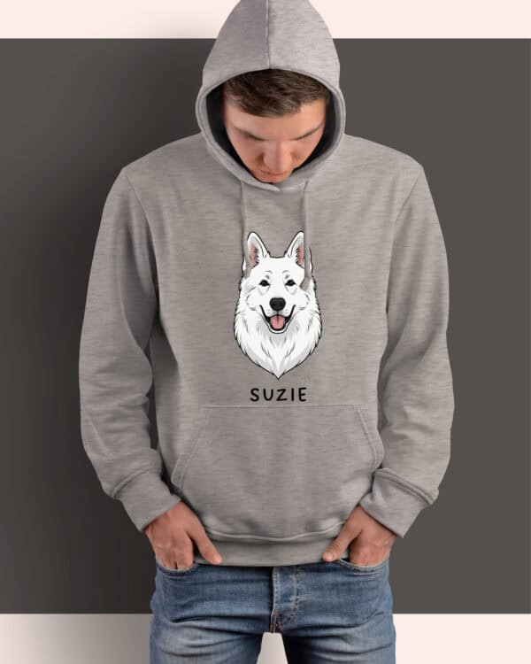 TL HO SIM 1531 (3) Bluza z kapturem <br>Owczarek szwajcarski Personalizowana Pupil Pies