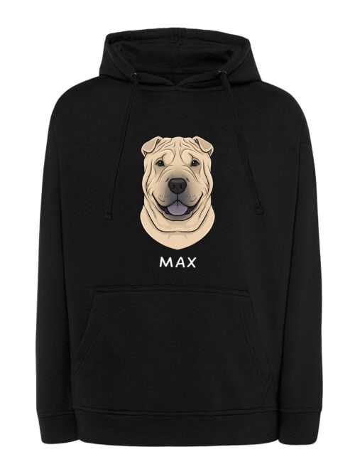 TL HO SIM 1533 (7) Bluza z kapturem Shar Pei Personalizowana Pupil Pies