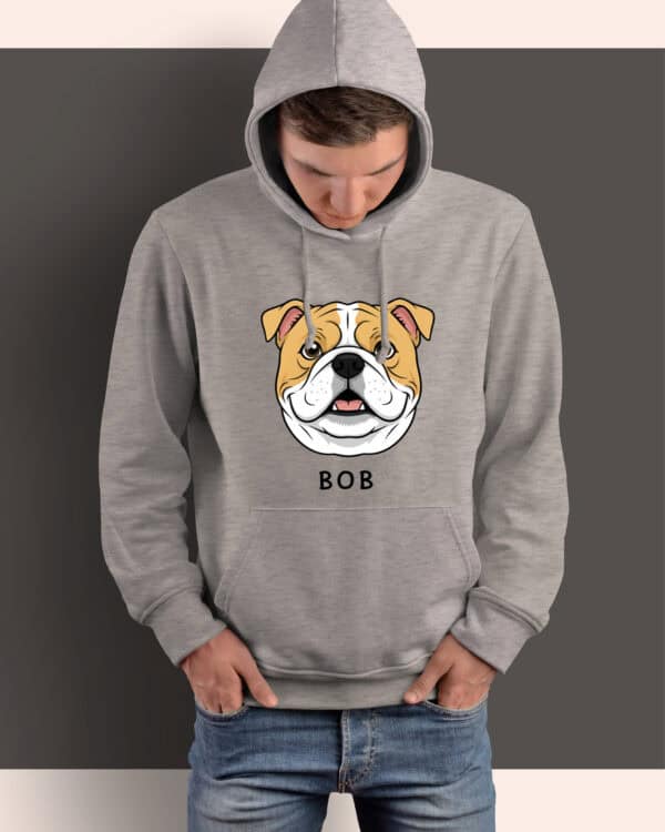 TL HO SIM 1538 (3) Bluza z kapturem <br>Bulldog Personalizowana Pupil Pies