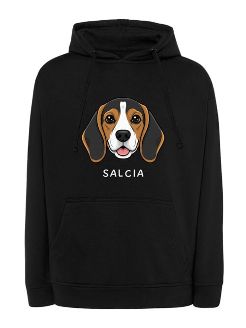 TL HO SIM 1540 (7) Bluza z kapturem Beagle Personalizowana Pupil Pies