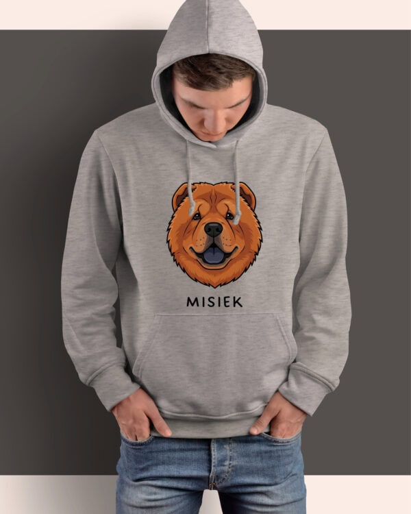 TL HO SIM 1543 (3) Bluza z kapturem <br>Chow Chow Personalizowana Pupil Pies