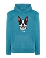 TL HO SIM 1544 (13) Bluza z kapturem <br>Boston Terrier Personalizowana Pupil Pies