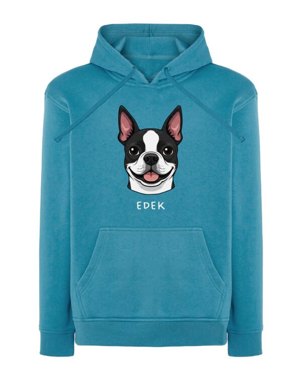 TL HO SIM 1544 (13) Bluza z kapturem <br>Boston Terrier Personalizowana Pupil Pies