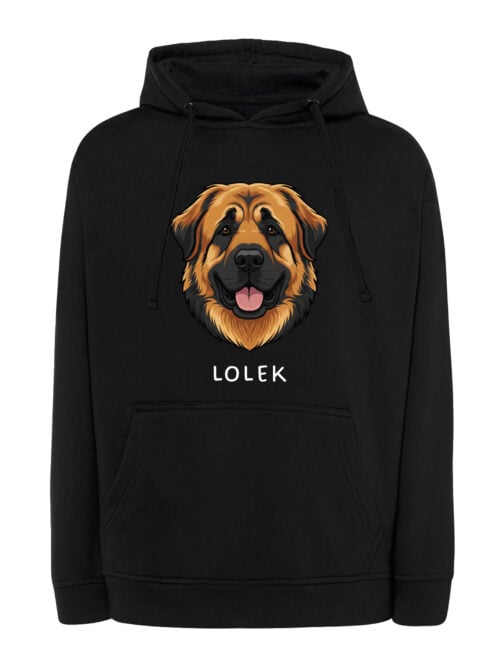 TL HO SIM 1545 (7) Bluza z kapturem Leonberger Personalizowana Pupil Pies