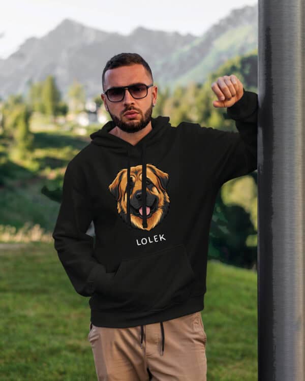 TL HO SIM 1545 (9) Bluza z kapturem <br>Leonberger Personalizowana Pupil Pies