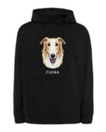 TL HO SIM 1547 (7) Bluza z kapturem Chart rosyjski borzoj Personalizowana Pupil Pies