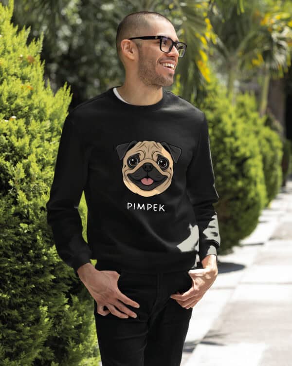 TL SWE SIM 1502 (12) Bluza bez kaptura <br>Mops Personalizowana Pupil Pies