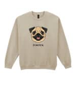 TL SWE SIM 1502 (7) Bluza bez kaptura <br>Mops Personalizowana Pupil Pies