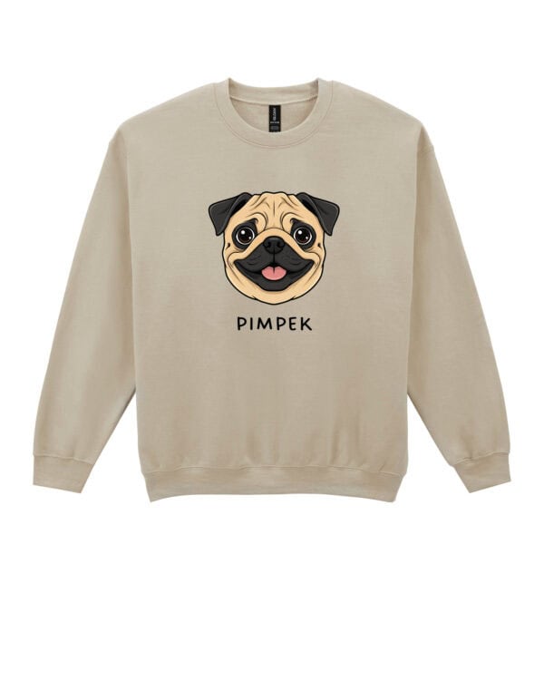 TL SWE SIM 1502 (7) Bluza bez kaptura <br>Mops Personalizowana Pupil Pies