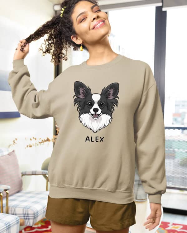 TL SWE SIM 1503 (8) Bluza bez kaptura <br>Papillon Personalizowana Pupil Pies