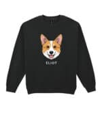 TL SWE SIM 1504 (10) Bluza bez kaptura Corgi Personalizowana Pupil Pies