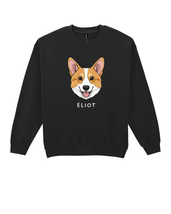 TL SWE SIM 1504 (10) Bluza bez kaptura Corgi Personalizowana Pupil Pies