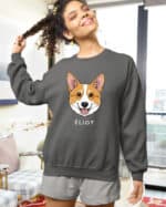 TL SWE SIM 1504 (14) Bluza bez kaptura <br>Corgi Personalizowana Pupil Pies