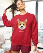 TL SWE SIM 1504 (17) Bluza bez kaptura <br>Corgi Personalizowana Pupil Pies
