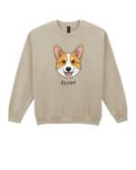 TL SWE SIM 1504 (7) Bluza bez kaptura <br>Corgi Personalizowana Pupil Pies