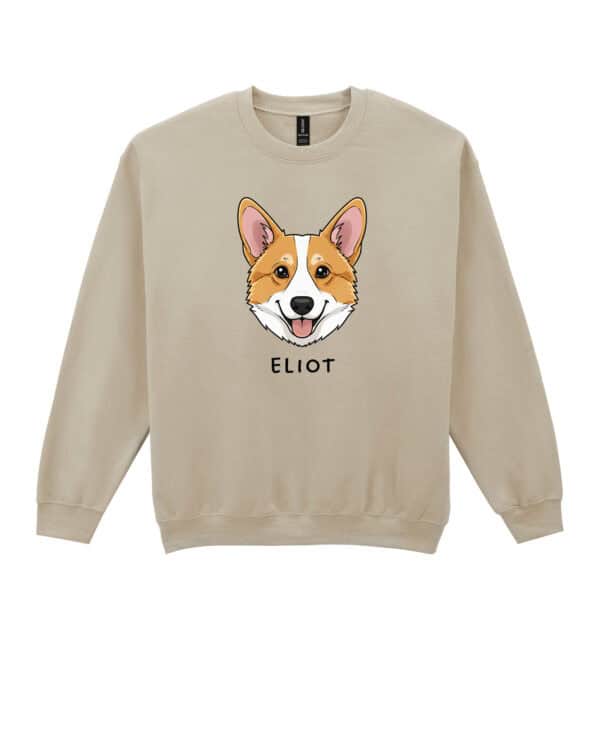 TL SWE SIM 1504 (7) Bluza bez kaptura <br>Corgi Personalizowana Pupil Pies