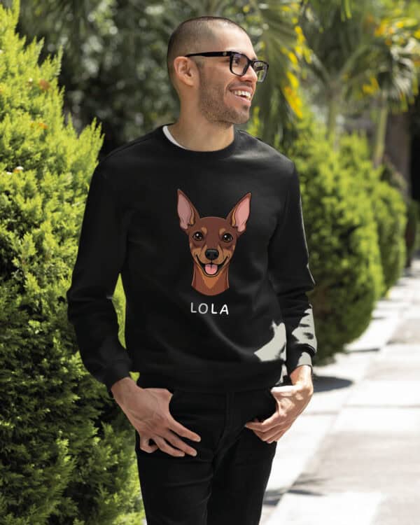 TL SWE SIM 1507 (12) Bluza bez kaptura <br>Pinczer miniaturowy Personalizowana Pupil Pies