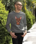 TL SWE SIM 1507 (15) Bluza bez kaptura <br>Pinczer miniaturowy Personalizowana Pupil Pies