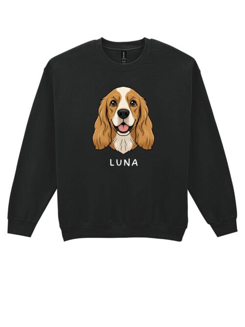 TL SWE SIM 1508 (10) Bluza bez kaptura Cocker Spaniel Personalizowana Pupil Pies