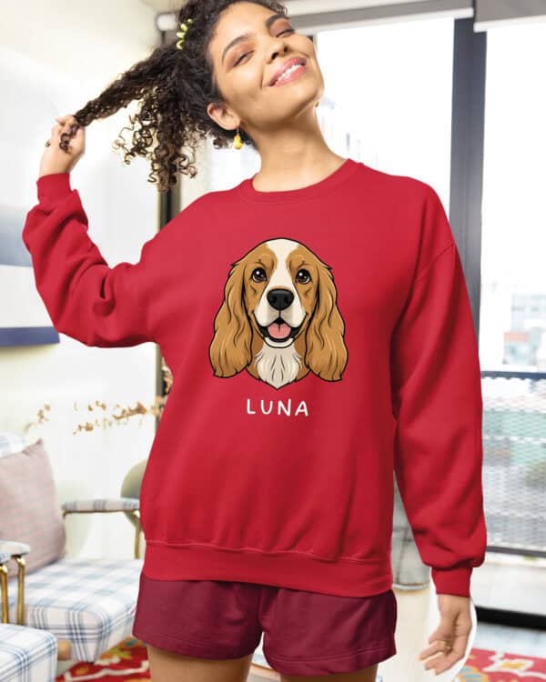 TL SWE SIM 1508 (17) Bluza bez kaptura <br>Cocker Spaniel Personalizowana Pupil Pies