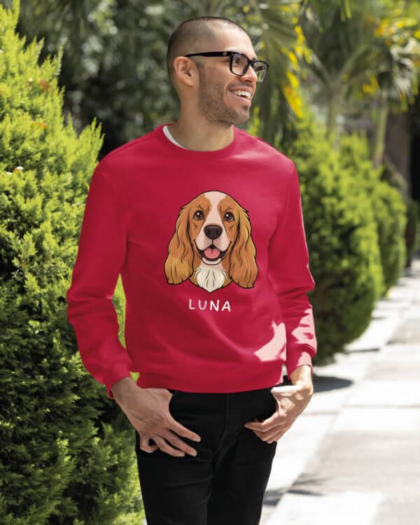 TL SWE SIM 1508 (18) Bluza bez kaptura <br>Cocker Spaniel Personalizowana Pupil Pies