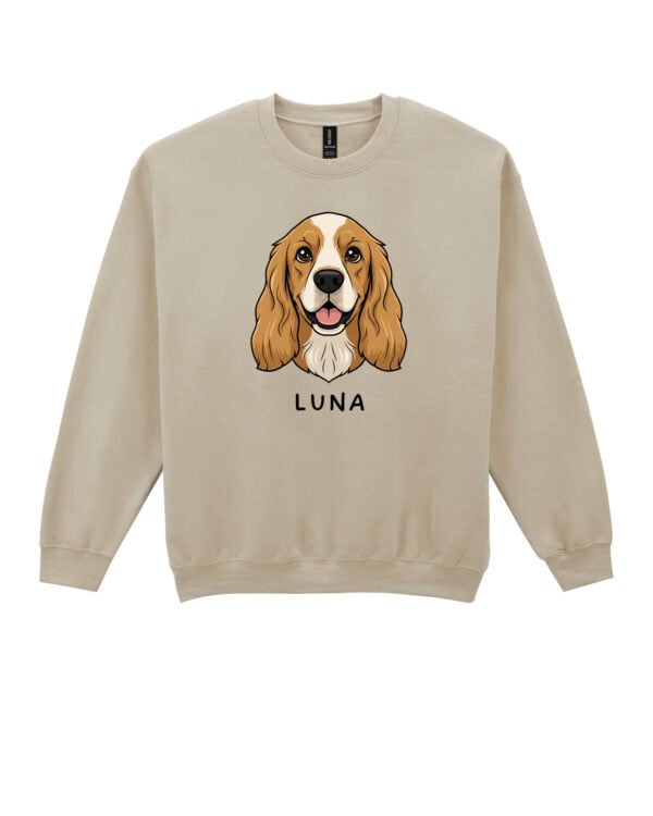 TL SWE SIM 1508 (7) Bluza bez kaptura <br>Cocker Spaniel Personalizowana Pupil Pies
